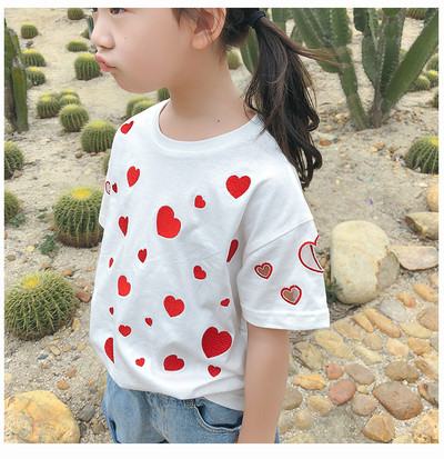 Παιδικό μπλουζάκι για κορίτσια σε λεύκο χρώμα με κεντήματα