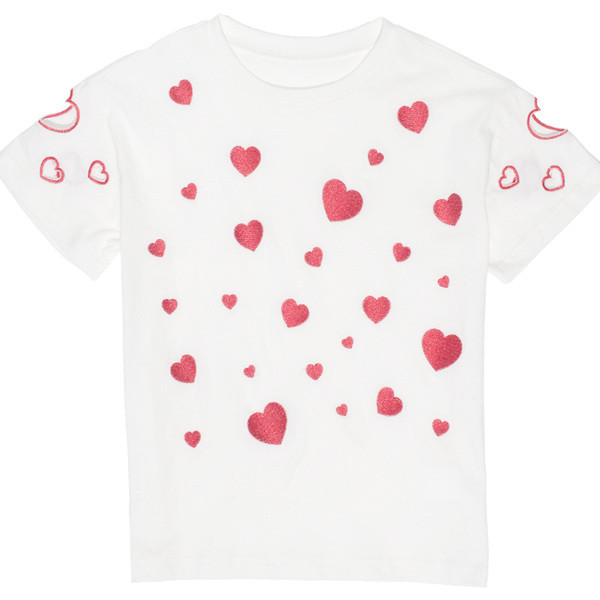 Παιδικό μπλουζάκι για  κορίτσια σε λεύκο χρώμα με κεντήματα