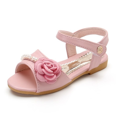 Sandale copii pentru fete in trei culori cu trandafir