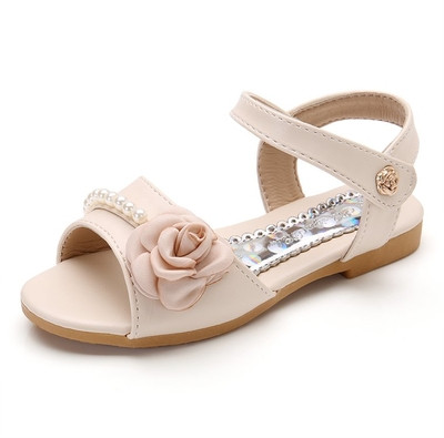 Sandale copii pentru fete in trei culori cu trandafir