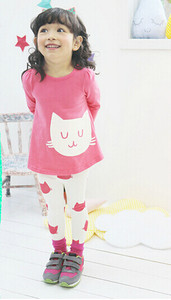 Set copii pentru fete inclusiv - jambiere lungi + bluza cu maneca lunga cu aplicatie