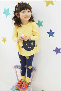 Set copii pentru fete inclusiv - jambiere lungi + bluza cu maneca lunga cu aplicatie