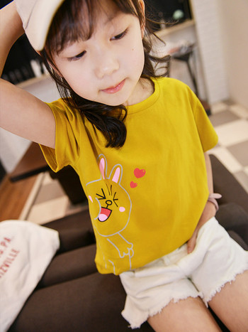 Ежедневна детска тениска за момиче с апликация в два модела