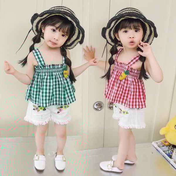 Παιδικό αμάνικο  με φαρδιές λωρίδες ώμου και διακόσμηση