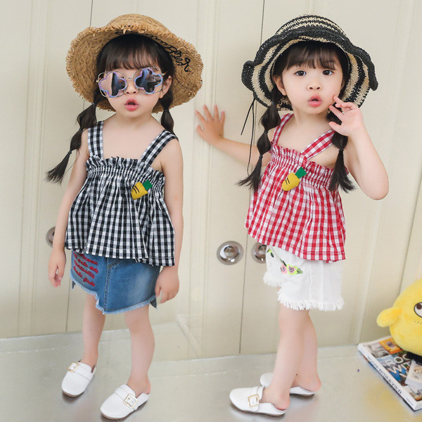 Παιδικό αμάνικο  με φαρδιές λωρίδες ώμου και διακόσμηση