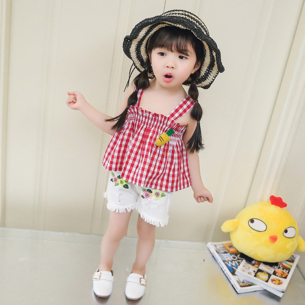 Παιδικό αμάνικο  με φαρδιές λωρίδες ώμου και διακόσμηση