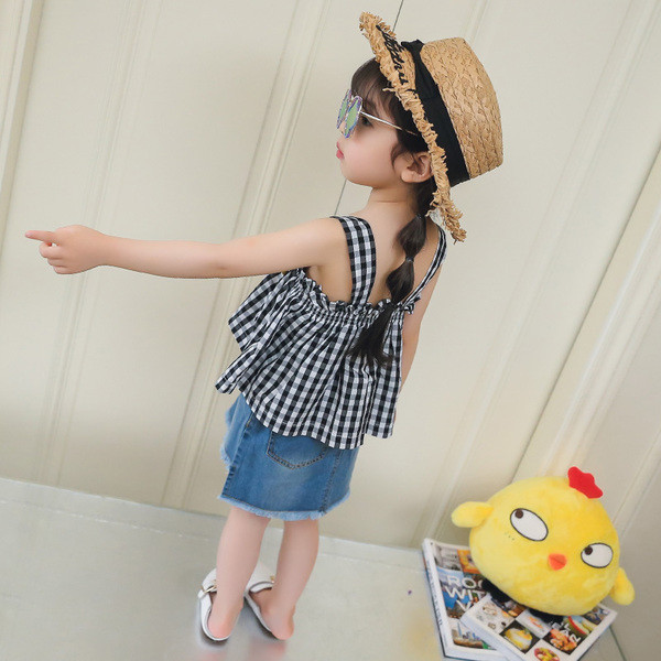 Παιδικό αμάνικο  με φαρδιές λωρίδες ώμου και διακόσμηση