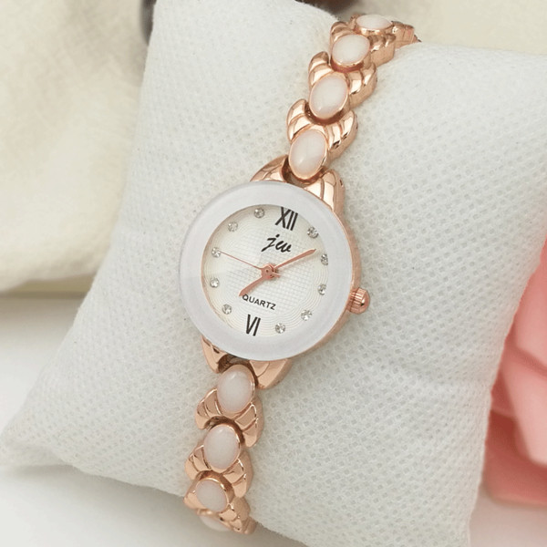 Ceas elegant de damă cu decor cu curele în trei culori