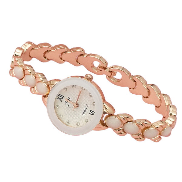 Ceas elegant de damă cu decor cu curele în trei culori