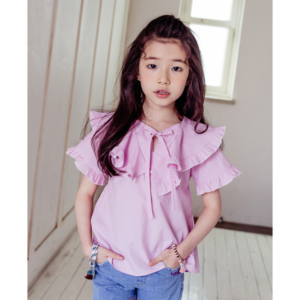 Cămașă de vară copii pentru fete cu mâneci largi în două culori