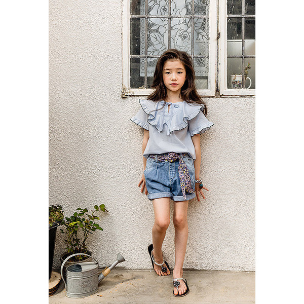 Cămașă de vară copii pentru fete cu mâneci largi în două culori