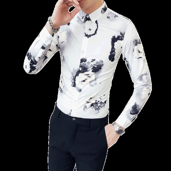 Κομψό ανδρικό πουκάμισο με μακρύ μανίκι σε δύο χρώματα