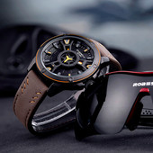 Κομψό ανδρικό ρολόι με δερμάτινη ιμάντα