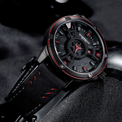 Κομψό ανδρικό ρολόι με δερμάτινη ιμάντα