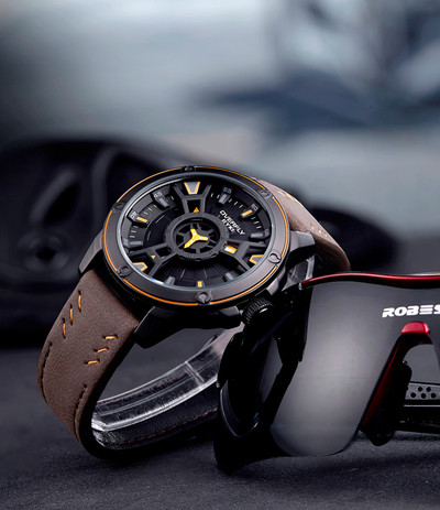 Κομψό ανδρικό ρολόι με δερμάτινη ιμάντα