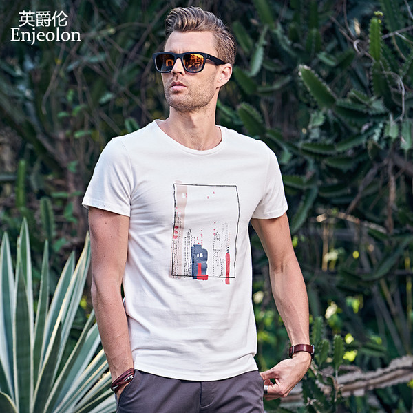 Tricou barbatesc modern cu aplicatie - model Slim