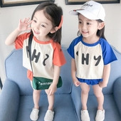 Set unic pentru copii pentru vară, inclusiv tricou cu mâneci scurte și pantaloni scurți pentru fete