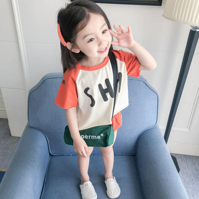 Set unic pentru copii pentru vară, inclusiv tricou cu mâneci scurte și pantaloni scurți pentru fete