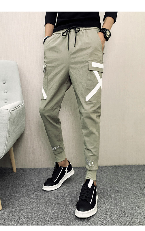 Pantaloni sport pentru bărbați cu inscripție în trei culori