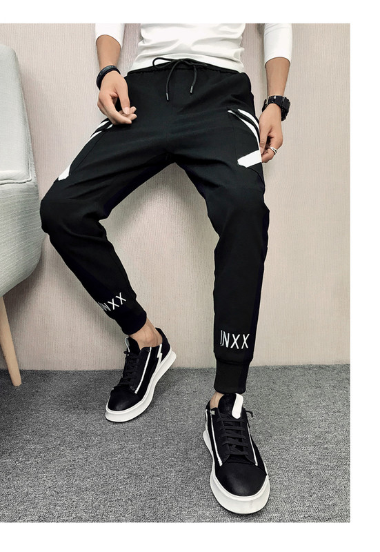 Pantaloni sport pentru bărbați cu inscripție în trei culori