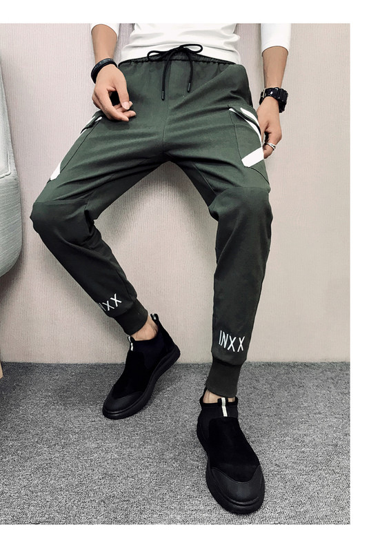 Pantaloni sport pentru bărbați cu inscripție în trei culori