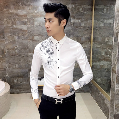 Cămașă bărbătească stilată cu mâneci lungi Model Slim în trei culori