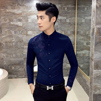 Cămașă bărbătească stilată cu mâneci lungi Model Slim în trei culori