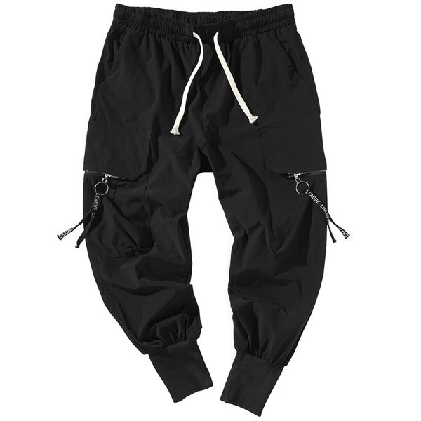 Pantaloni sport pentru bărbați în negru și gri