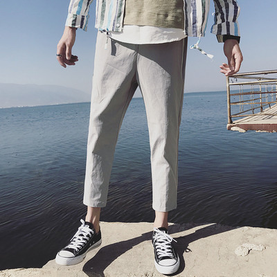 Pantaloni confortabili pentru bărbați cu lungime de 9/10 în trei culori