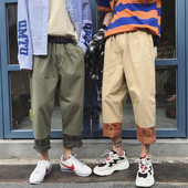 Καθημερινό ανδρικό  παντελόνι σε πράσινο και μπεζ χρώμα