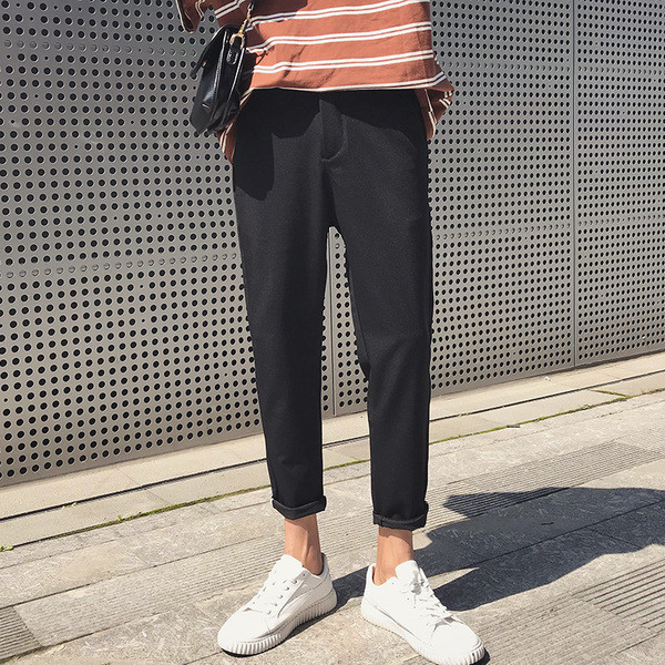 Pantaloni clasici pentru barbati in negru - model Slim