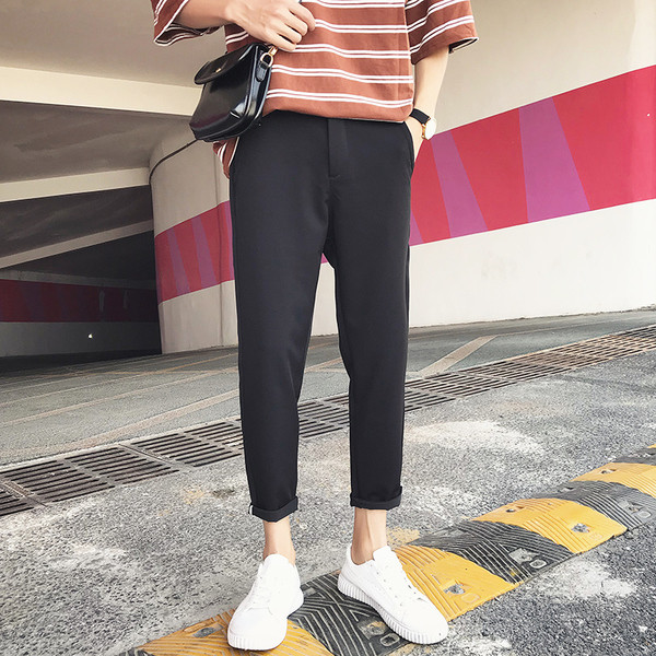 Pantaloni clasici pentru barbati in negru - model Slim