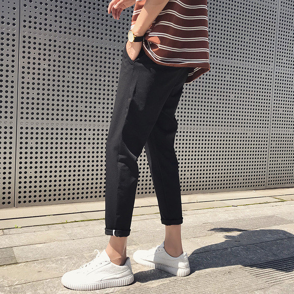 Pantaloni clasici pentru barbati in negru - model Slim