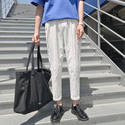 Ανδρικά παντελόνια σε λευκό και μαύρο χρώμα