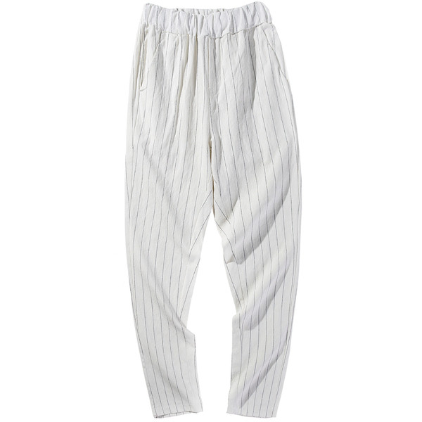 Ανδρικά παντελόνια σε λευκό και μαύρο χρώμα