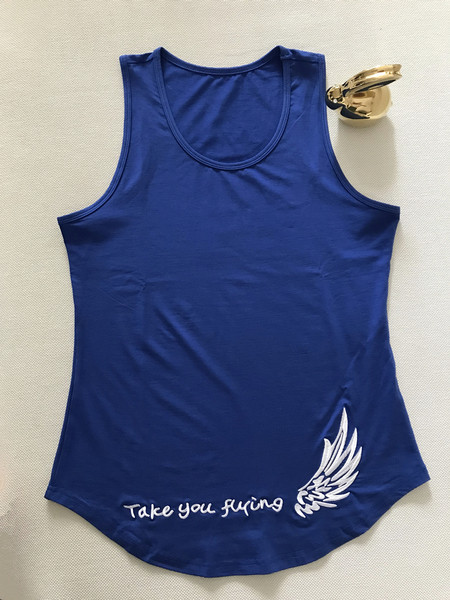 Ανδρικό μπλουζάκι μπλε με κεντήματα