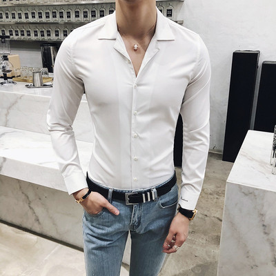 Σατέν ανδρικό πουκάμισο λεπτό μοντέλο σε πολλά χρώματα