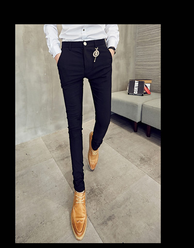 Κομψά ανδρικά παντελόνια  σε μαύρο και άσπρο - Λεπτό μοντέλο