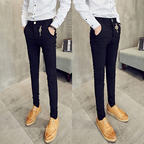 Κομψά ανδρικά παντελόνια  σε μαύρο και άσπρο - Λεπτό μοντέλο