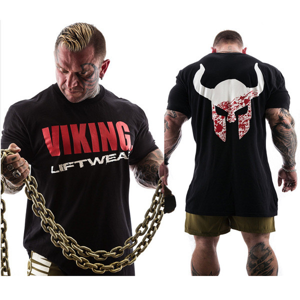 Tricou sport pentru bărbați cu inscripție și imprimeu