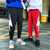 Αθλητικά αντρικά παντελόνια με μαύρο και κόκκινο χρώμα