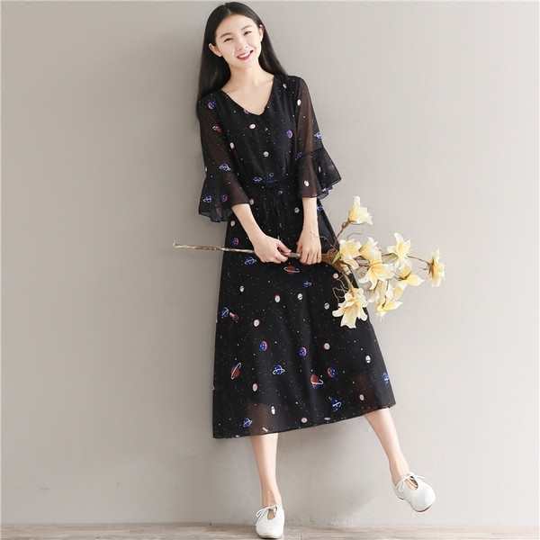 Κυρίες φόρεμα σιφόν καλοκαίρι