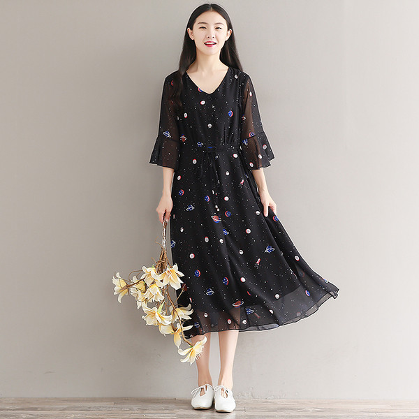 Κυρίες φόρεμα σιφόν καλοκαίρι