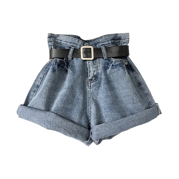 Pantaloni scurti de dama cu talie inalta