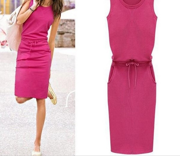 Rochie casual de dama cu decolteu O in mai multe culori