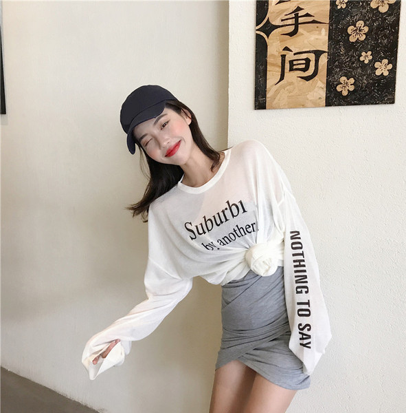 Γυναικεία μπλούζα με μακρύ μανίκι και επιγραφή