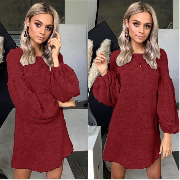 Rochie moderna de dama cu maneci lungi model lat in mai multe culori