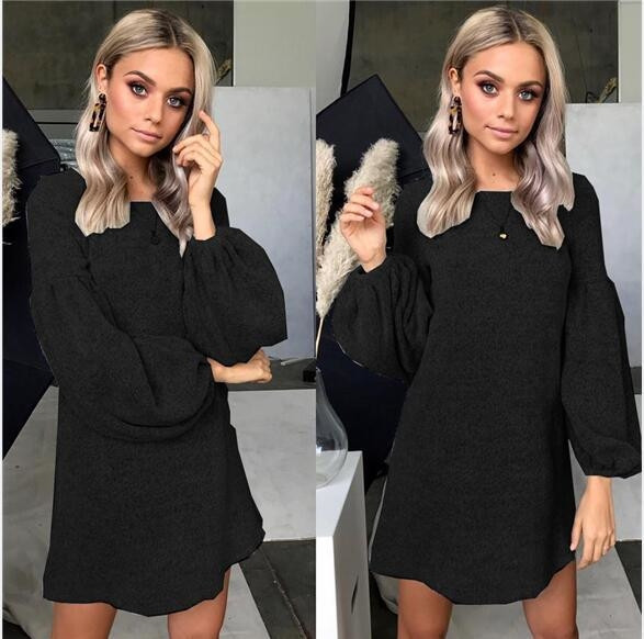 Rochie moderna de dama cu maneci lungi model lat in mai multe culori