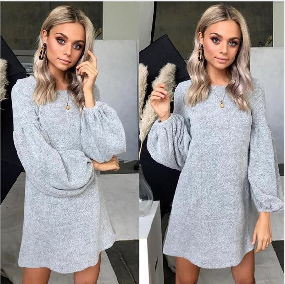 Rochie moderna de dama cu maneci lungi model lat in mai multe culori