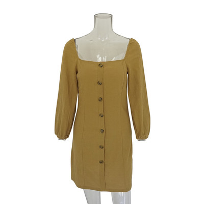 Γυναικείο φόρεμα με μανίκι με διακοσμητικά κουμπιά σε διάφορα χρώματα